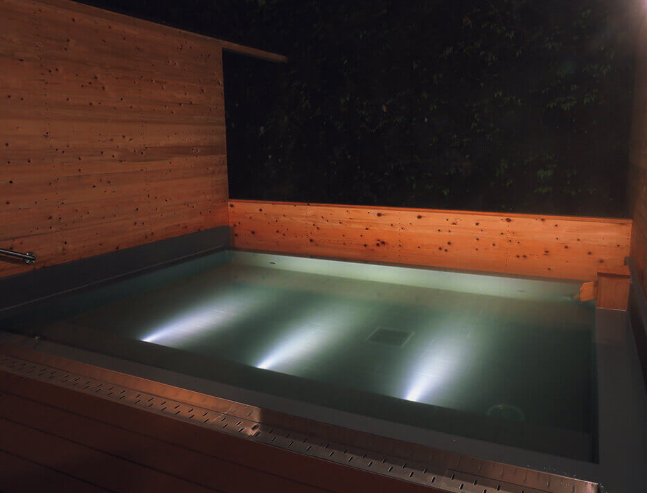 naturally flowing hot spring